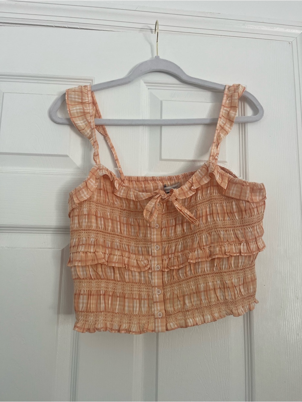 NWT American Eagle Outfitters Plaid Ruffle Crop Top